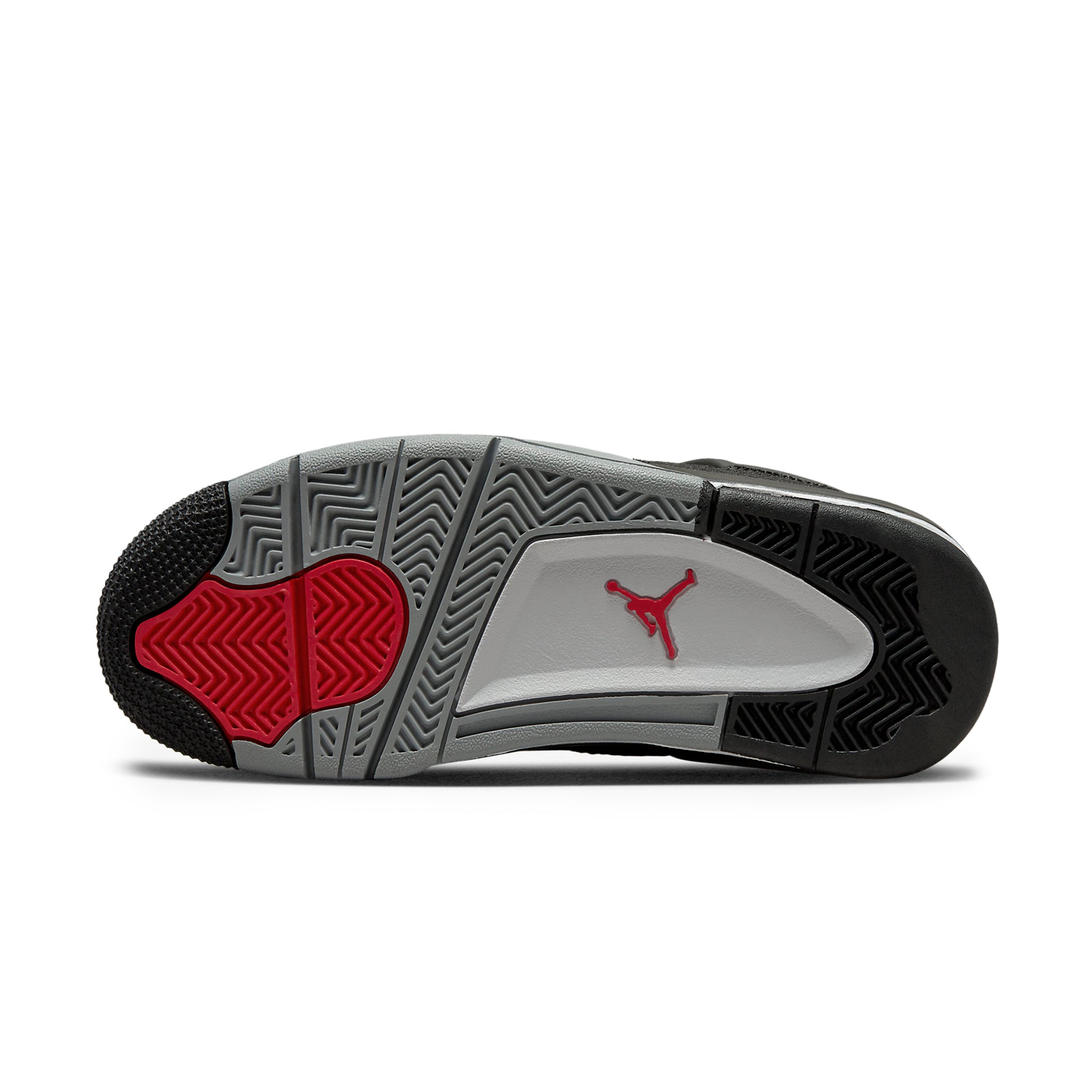 Sole view of Air Jordan 4 Retro Black Canvas (GS) DV0553-006